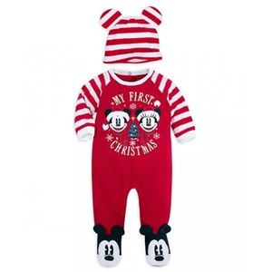 Disney Baby My First Christmas Mickey One Piece Outfit
